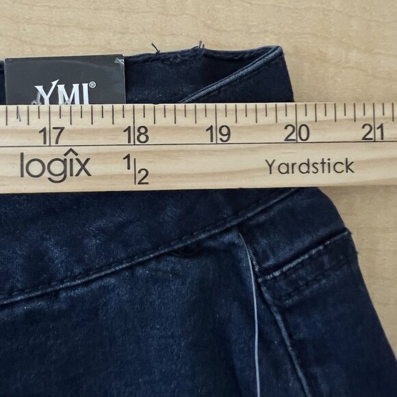 YMI Hyperdenim Women Navy Denim Jeans Sz 3X (40x30) Mid Rise Skinny Stretch NEW - Picture 7 of 10